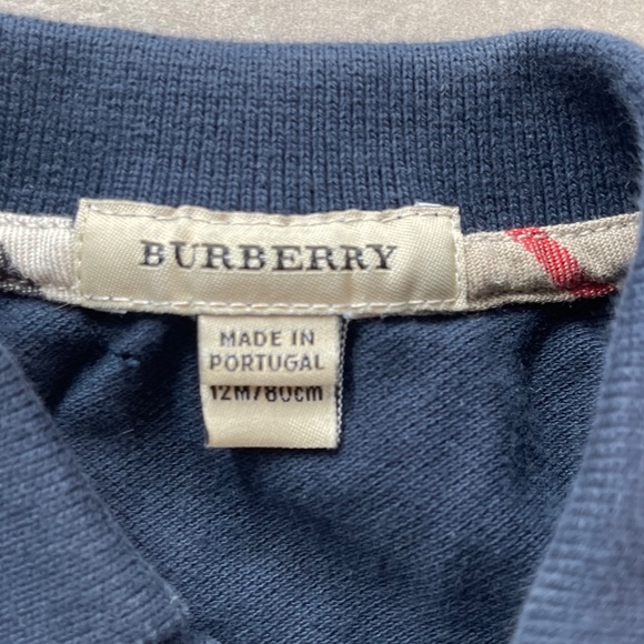 BURBERRY NAVY KNIT DRESS - 12 MONTHS - Picture 2 of 2
